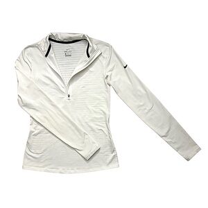 Nike Women's White Dri-FIT Element 1/2 Zip Running Top - Size M